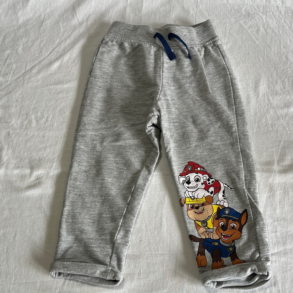 2T Paw Patrol Gray Joggers with Character Print